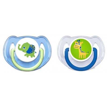 CHUPETE SILICONA PHILIPS AVENT DECORADOS 6- 18 M 2 CHUPETES COLOR