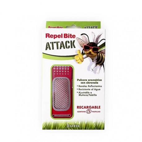 REPEL BITE ATTACK PULSERA AROMATICA CITRONELA 1 PULSERA + 2 RECAMBIOS