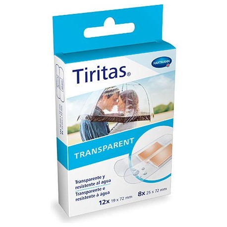 TIRITAS APOSITO ADHESIVO TRANSPARENTE 2 TAMAÑOS 20 TIRITAS