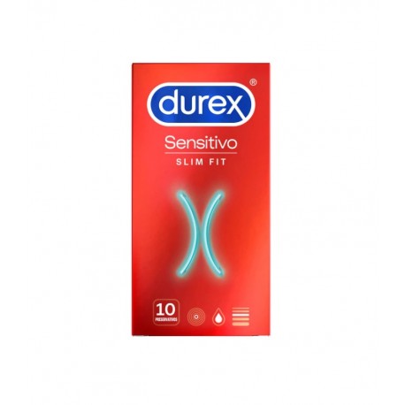 DUREX SENSITIVO SLIM FIT PRESERVATIVOS 10 U