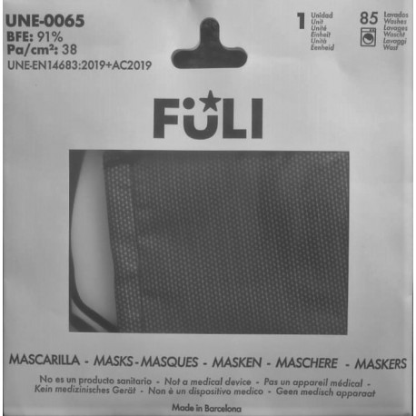 MASCARILLA 85 LAVADOS NEGRA TL